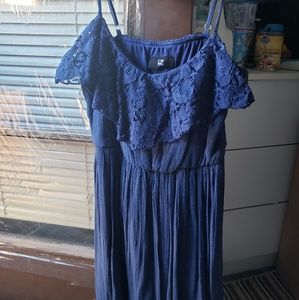 Iz Byer Navy Flowy Sundress